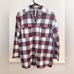NY Collection Women’s Checkered Button Down Shirt - Red, Black, White